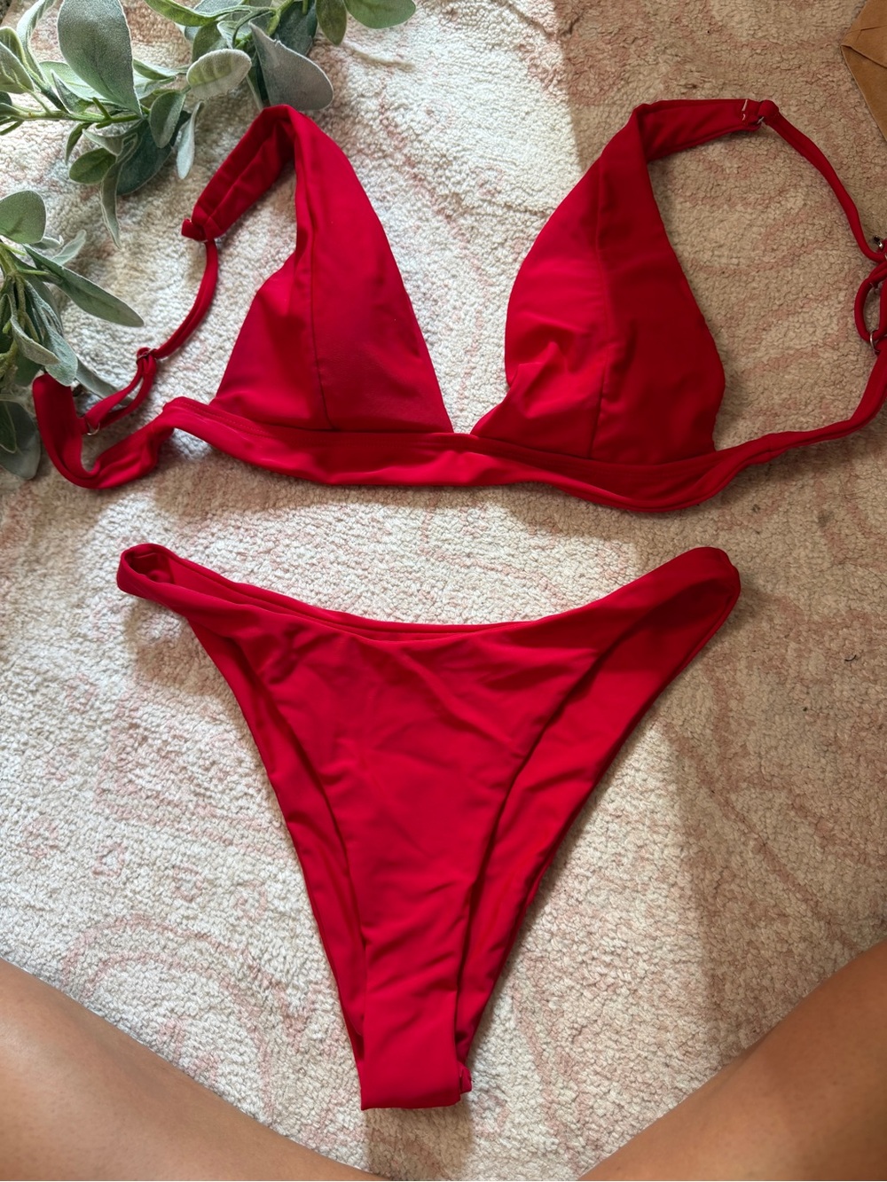 Women's Red Triangle Bikini Set
